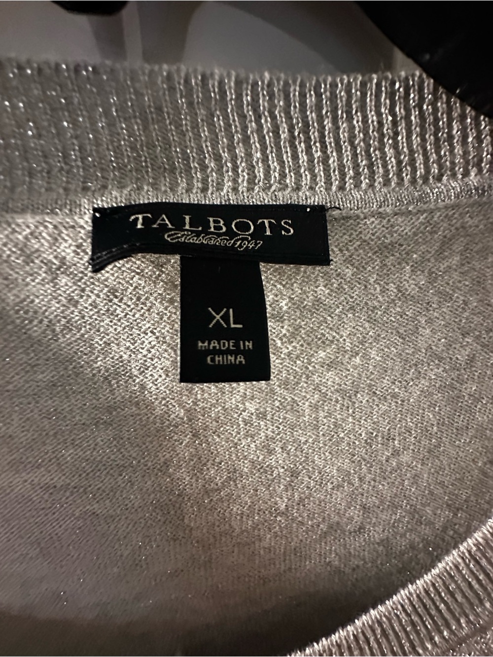 Talbots Light Gray Metallic Knit Cardigan Sweater - Picture 4 of 6